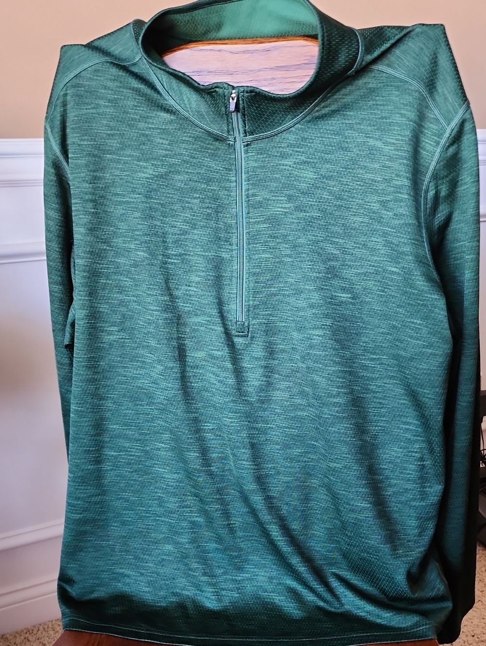 REI Men's Teal Green Half-Zip Performance Sweater